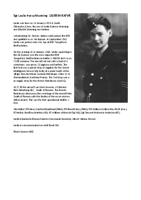 A preview of a PDF biography for Manning, Leslie Percy